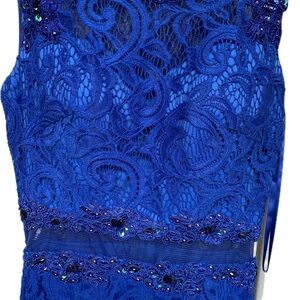 Brilliant Blue Lace & Sequin Anny Lee Formal/Prom Dress Size XS